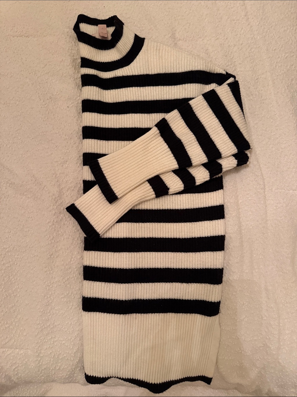 Mock neck striped sweater